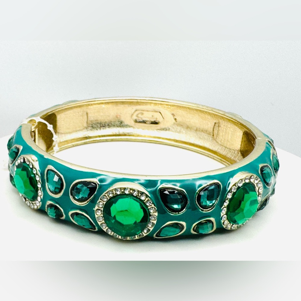 $58 Retail Gorgeous Sequin πGreen πRhinestone Bangle NWOT